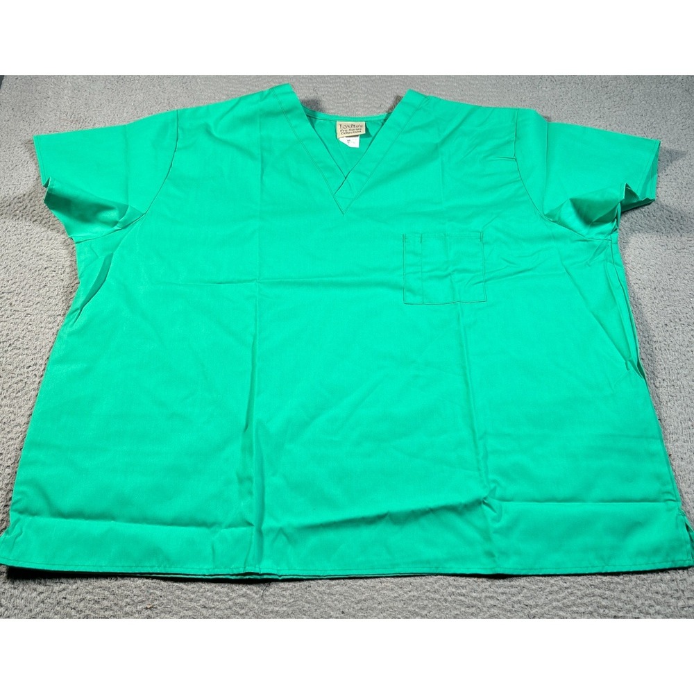Lydia's Pro-Series Collection Scrub Top Unisex 4XL Green V-Neck Medical Workwear